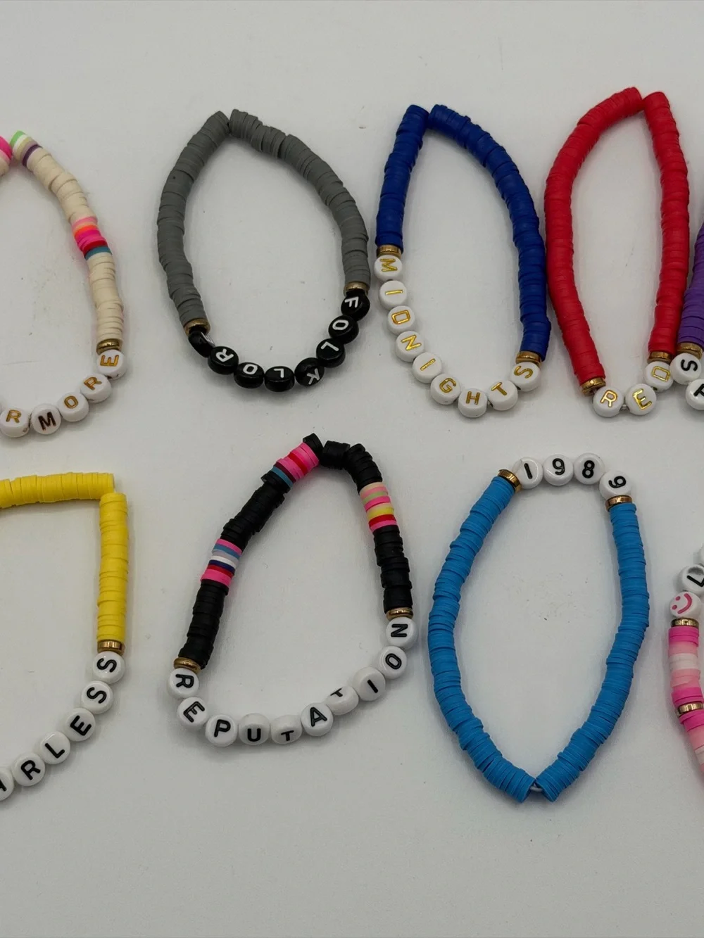 Lot of 9 Hand Made Taylor Swift Eras Tour Friendship Bracelets